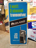 Vtg MIDLAND 1 Watt 2 Channel  #13 701 Transceiver Walkie Talkie Box Powers On!