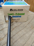 Vtg MIDLAND 1 Watt 2 Channel  #13 701 Transceiver Walkie Talkie Box Powers On!