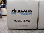 Vtg 2pc Lot MIDLAND 1 Watt 2 Channel 13 700 Transceiver Walkie Talkie Box Works!