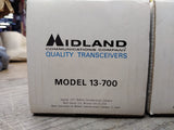 Vtg 2pc Lot MIDLAND 1 Watt 2 Channel 13 700 Transceiver Walkie Talkie Box Works!