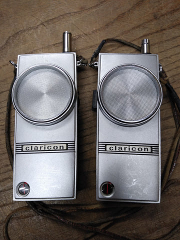 Vtg 2 Piece Lot Claricon Transceiver Walkie Talkie Set Made In Japan Powers On!