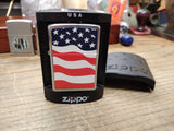 Vtg Unfired 2008 Zippo American Flag Cigarette Lighter w/Box Great Shape USA!