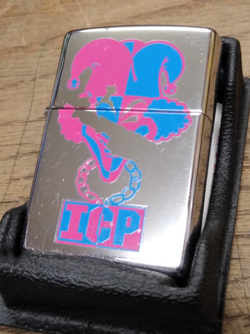 Vtg 1999 Zippo ICP Clown Face Cigarette Lighter Polished Chrome Bradford Pa USA!