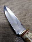 Vtg GPG Fixed 4 inch Blade Custom Made Hunting Knife Antler Handle 9.25 inch
