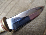 Vtg GPG Fixed 4 inch Blade Custom Made Hunting Knife Antler Handle 9.25 inch
