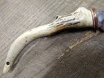 Vtg GPG Fixed 4 inch Blade Custom Made Hunting Knife Antler Handle 9.25 inch