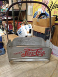 Vtg Drink Pepsi Cola Double Dot 6 Pack Soda Bottle Metal Carrier Caddy Very Nice