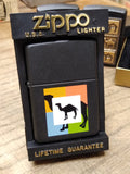 Vtg Unfired 1996 Zippo Cigarette Lighter Black Abstract Squares How Many Camels?