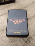 Vtg Unfired 1996 Zippo Cigarette Lighter Black Abstract Squares How Many Camels?