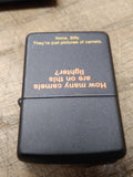 Vtg Unfired 1996 Zippo Cigarette Lighter Black Abstract Squares How Many Camels?