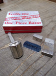 Vtg Gillette Super Speed Safety Razor TTO DE w/Original Box Blades Made in USA!