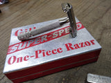 Vtg Gillette Super Speed Safety Razor TTO DE w/Original Box Blades Made in USA!