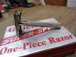 Vtg Gillette Super Speed Safety Razor TTO DE w/Original Box Blades Made in USA!
