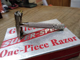 Vtg Gillette Super Speed Safety Razor TTO DE w/Original Box Blades Made in USA!
