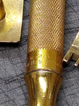 Vtg 1920 Gillette 3 Pc Gold Tech Ball End DE Safety Razor w/Original Blade USA!