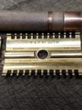 Vtg 1930's Gillette 3 Piece Gold Tech Fat Handle Double Edge Safety Razor USA!