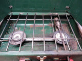 Vtg Coleman Model 425F 2 Burner Gas Fuel Green Portable Camping Stove 1984 USA!