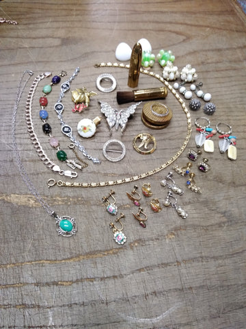 Vtg 26pc Rhinestone Jewelry & Vanity Lot Lisner Giusti Germany Coty 14k,12k GF!