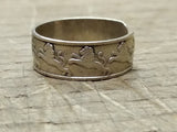 Vtg Antique 925 Sterling Silver Lions Band Ring Size 10-Adjustable Tested!