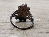 Vtg G&S 925 Sterling Silver Turquoise & Red Coral Hearts Ring Size 7.50 Tested!