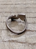 Vtg 925 Sterling Silver Turquoise Hearts Bypass Ring Size 7 Tested!