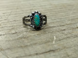 Vtg 925 Sterling Silver Turquoise Native American Ring Size 2 Tested!