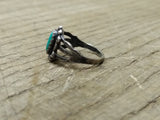 Vtg 925 Sterling Silver Turquoise Native American Ring Size 2 Tested!