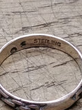 Vtg 925 Sterling Silver Chain Link Design Ring Size 5 Tested!