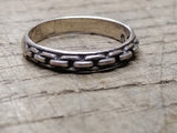 Vtg 925 Sterling Silver Chain Link Design Ring Size 5 Tested!