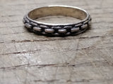 Vtg 925 Sterling Silver Chain Link Design Ring Size 5 Tested!