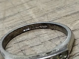 Vtg 925 Sterling Silver Ring w/7 Round Clear Unknown Stones Size 8 Tested!