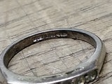 Vtg 925 Sterling Silver Ring w/7 Round Clear Unknown Stones Size 8 Tested!