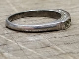 Vtg 925 Sterling Silver Ring w/7 Round Clear Unknown Stones Size 8 Tested!