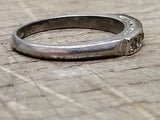Vtg 925 Sterling Silver Ring w/7 Round Clear Unknown Stones Size 8 Tested!