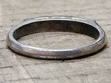 Vtg 925 Sterling Silver Ring w/7 Round Clear Unknown Stones Size 8 Tested!