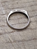 Vtg 925 Sterling Silver Ring w/7 Round Clear Unknown Stones Size 8 Tested!