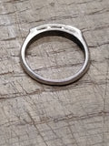 Vtg 925 Sterling Silver Ring w/7 Round Clear Unknown Stones Size 8 Tested!