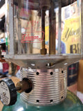 Vtg 1970 Coleman 220F 2 Mantle Gas Lantern Pyrex Globe w/Lantern Hanger Orig Box