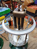 Vtg 1970 Coleman 220F 2 Mantle Gas Lantern Pyrex Globe w/Lantern Hanger Orig Box