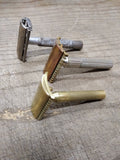 Vtg 3 Pc Gillette Safety Razor Lot 1970 Flare Tip Super Speed TTO 2-3 Pc Razors