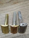 Vtg 3 Pc Gillette Safety Razor Lot 1970 Flare Tip Super Speed TTO 2-3 Pc Razors