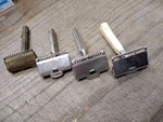 Vtg 4 Pc Gem Safety Razor Lot 1 White Handle 2 Juniors 1 Micromatic Brooklyn NY