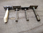 Vtg 4 Pc Gem Safety Razor Lot 1 White Handle 2 Juniors 1 Micromatic Brooklyn NY