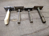 Vtg 4 Pc Gem Safety Razor Lot 1 White Handle 2 Juniors 1 Micromatic Brooklyn NY