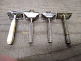 Vtg 4 Pc Gem Safety Razor Lot 1 White Handle 2 Juniors 1 Micromatic Brooklyn NY