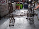 Vtg Tramp Art Golden Gate Suspension Bridge Hand Made Twisted Wire 26"L 16"H 9"W