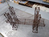 Vtg Tramp Art Golden Gate Suspension Bridge Hand Made Twisted Wire 26"L 16"H 9"W