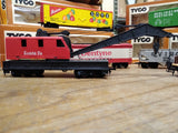 Vtg Tyco HO Scale Santa Fe Diesel Engine 6 Train Cars w/Crane Maintenance Works!