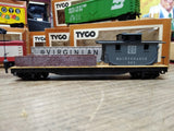 Vtg Tyco HO Scale Santa Fe Diesel Engine 6 Train Cars w/Crane Maintenance Works!