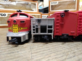 Vtg Tyco HO Scale Santa Fe Diesel Engine 6 Train Cars w/Crane Maintenance Works!